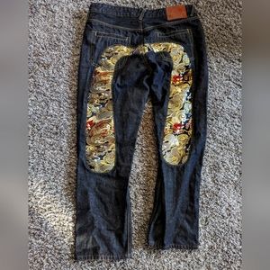 38" waist Selvage Jeans Black